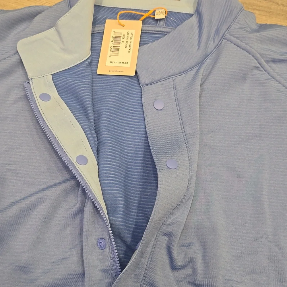 PETER MILLER BLUE ZIP SNAP Front Sleeveless VEST New MEN XL $145 MS24EK47 Pocket - Picture 9 of 10